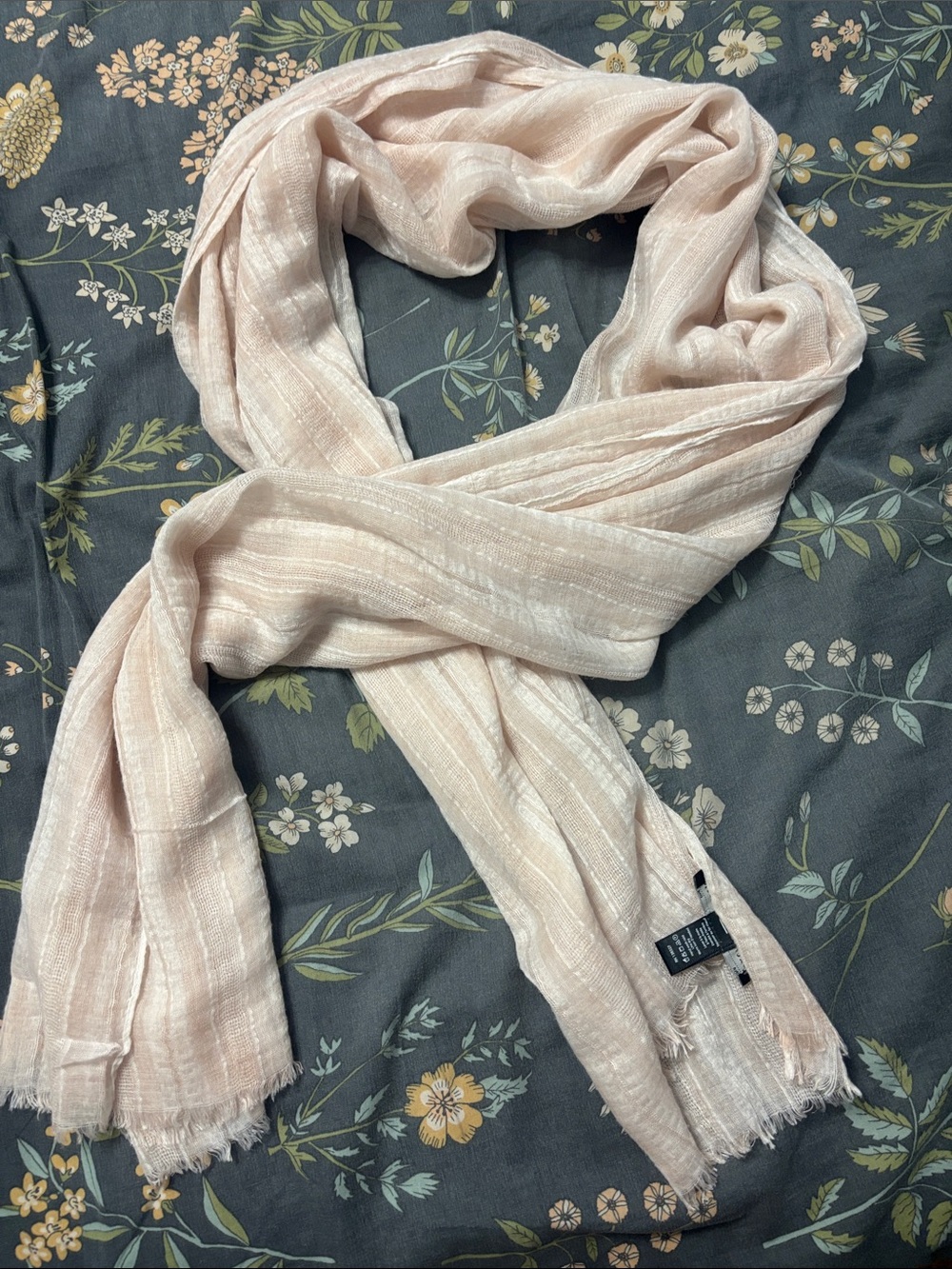 Peruvian Connection Light Pink Striped Women's Soft Lightweight Scarf One Size